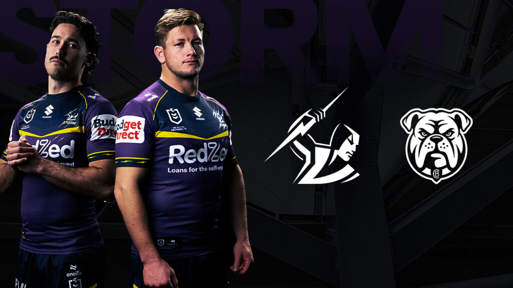 Melbourne Storm and Canterbury-Bankstown Bulldogs logos