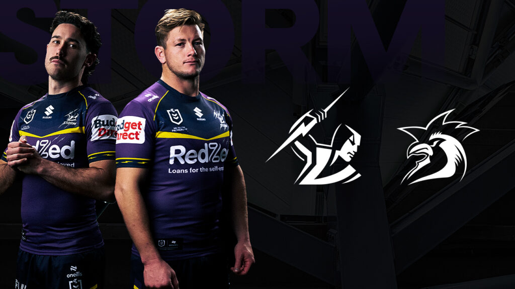 Melbourne Storm and Sydney Roosters logos