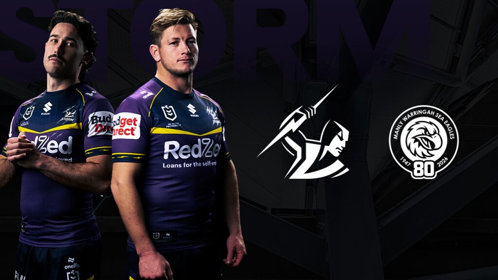 Melbourne Storm and Manly Warringah Sea Eagles logos