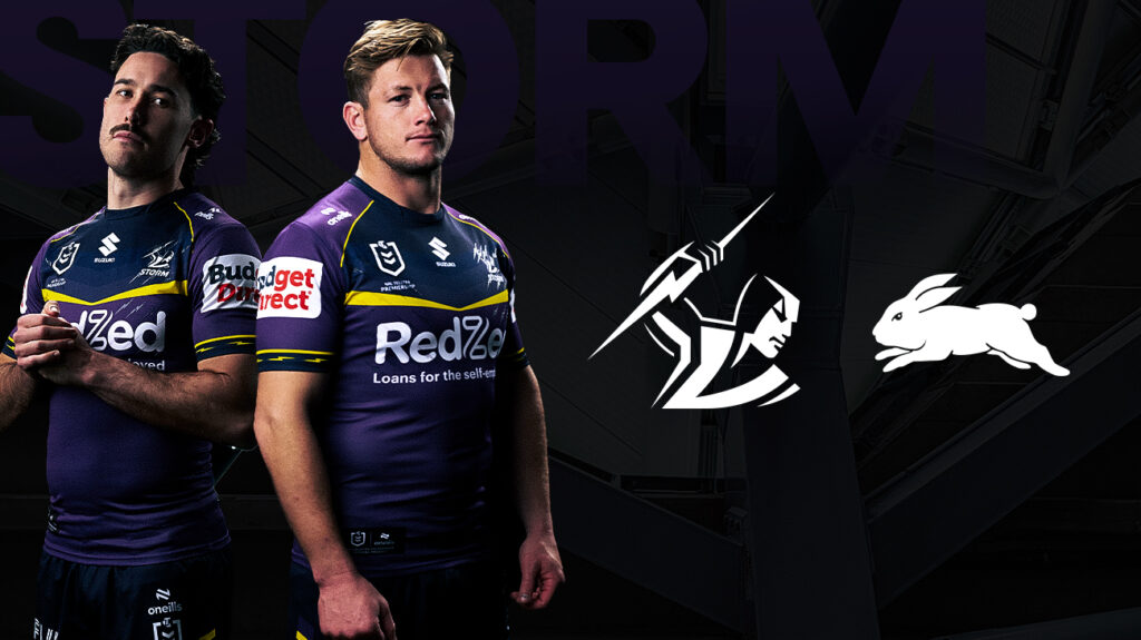 Melbourne Storm and South Sydney Rabbitohs logos