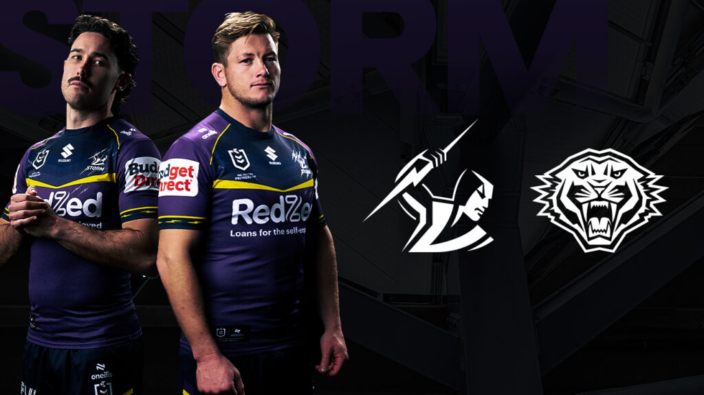 Melbourne Storm and Wests Tigers logos