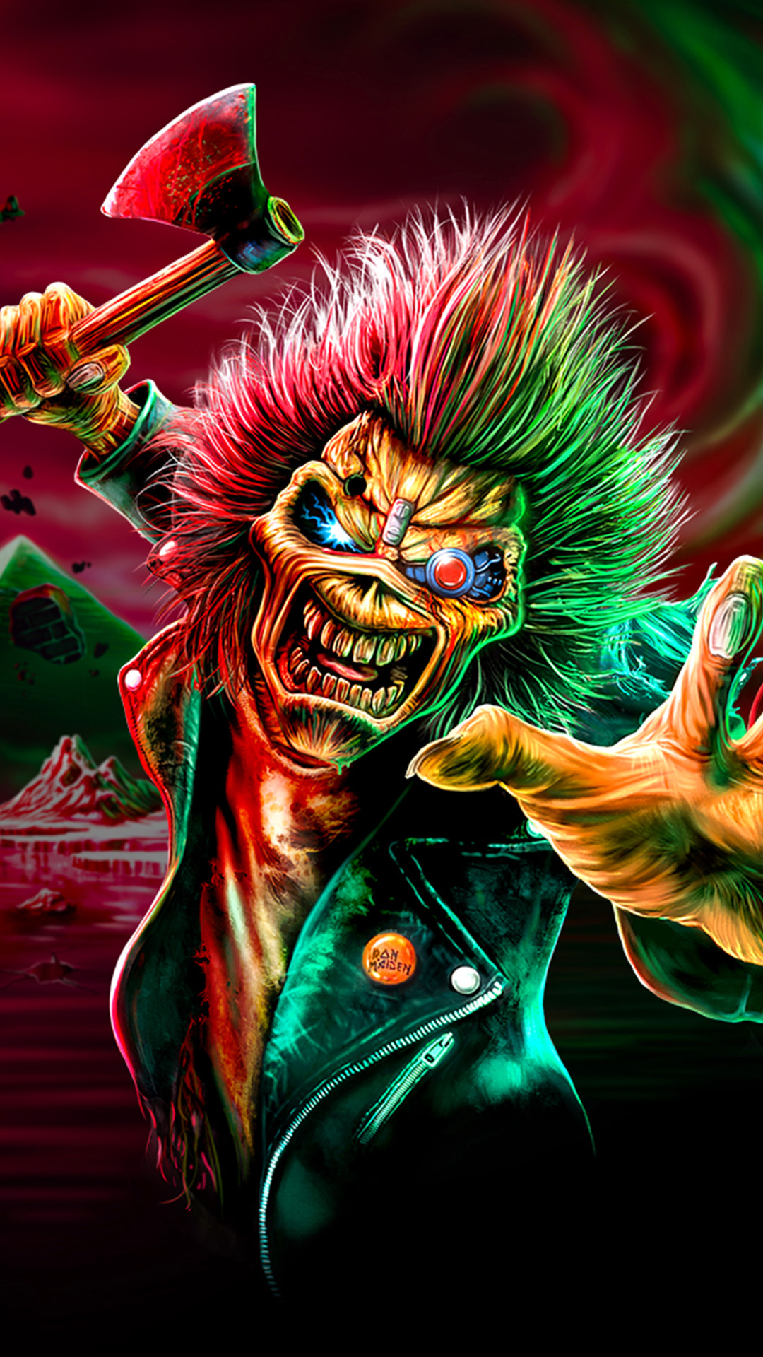 Iron Maiden wallpaper featuring the band's iconic logo and artwork.